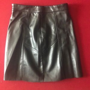 black faux leather skirt
